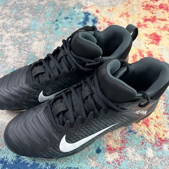 Nike Alpha Black Mens Cleats Size 9.5 AQ7653-001 - Picture 1 of 4